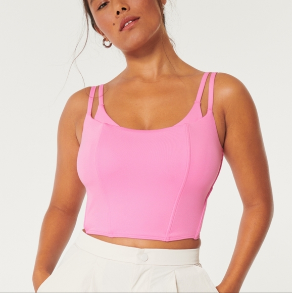 HOLLISTER Layered Corset Pink Top - Size XXXS - Picture 1 of 7